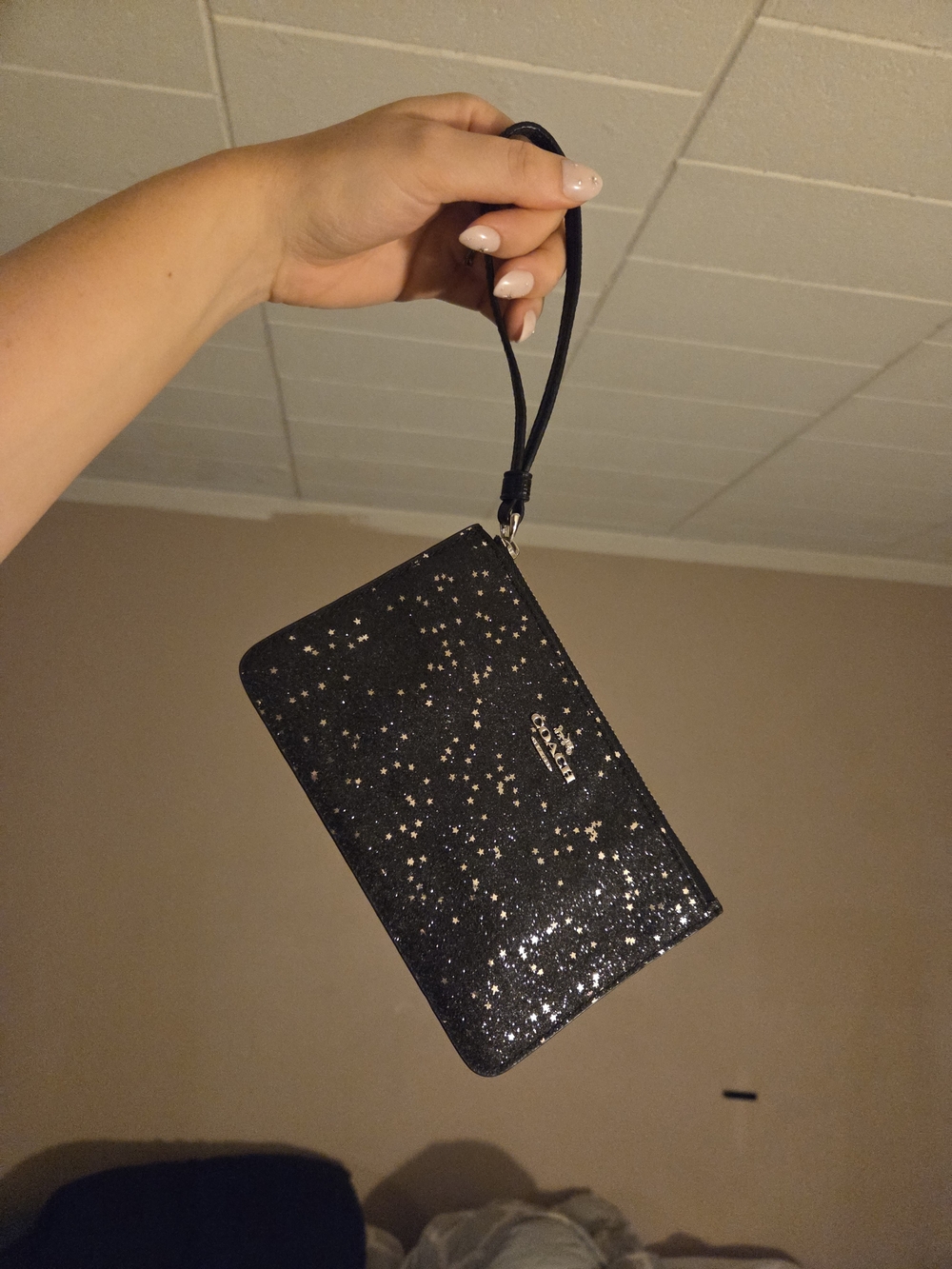 Coach Black Glitter Wristlet